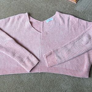 Pink sweater  v neck size medium.   New never worn